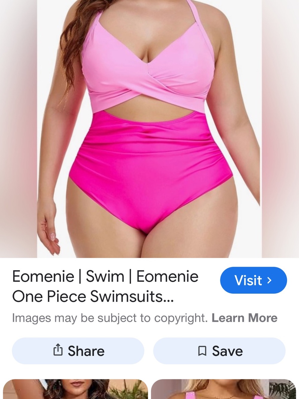 Eomenie Pink Two-Tone Crisscross One-Piece Swimsuit